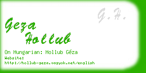 geza hollub business card
